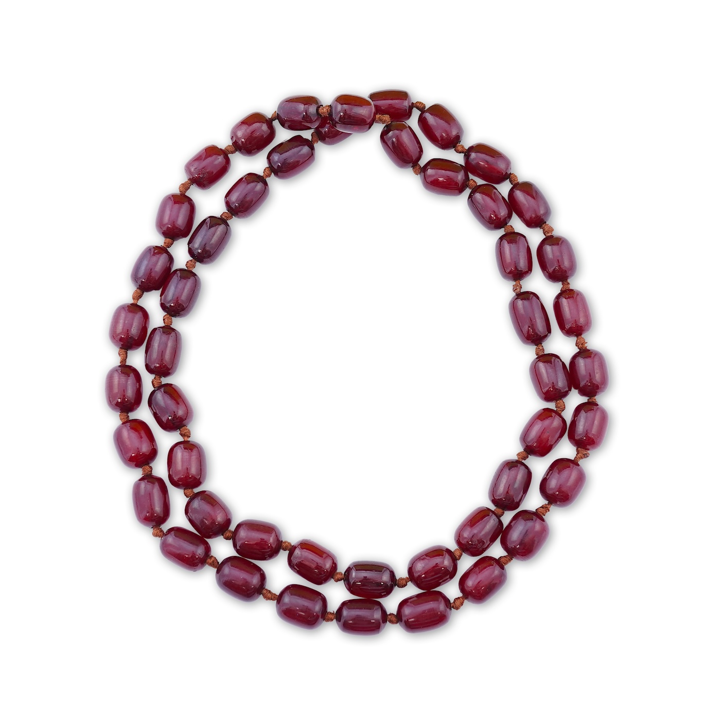 A cherry bakelite 'amber' necklace